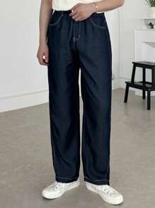 DAZY Men's Soft Denim Navy Blue Jeans, Suitable For Spring And Autumn - Blue - View 1