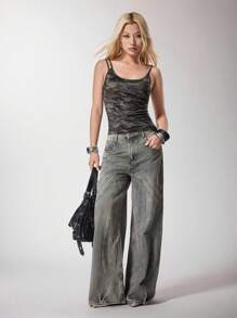 Vecteezy Olive Green Camouflage Reflective Fabric Asymmetric Design Women's Fitted Cami Top Suitable For Summer Vacation Party Everyday Camo Tank Top Women Camo Tank Top Camo Top Women Camo Top Tank Top Y2K 2000s Cute Top Back To School Club Outfits Women Sexy Going Out Tops - Army Green - View 1