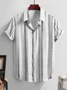 Manfinity RSRT Men Striped Print Shirt - Multicolor - View 2