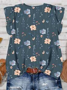 EMERY ROSE 大码休闲花卉印花衬衫，适合夏季 - 彩色 - 查看 2