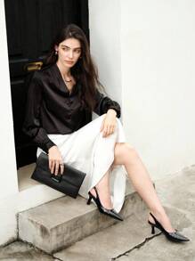 CUCCOO BIZCHIC Women's Fashionable Black Pointed Toe Stiletto High Heel Pumps, Suitable For Work, Date, Party, Vacation For Christmas