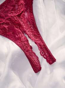 SpicyHot 女士蕾丝性感内衣套装（2 件，带钢圈）蕾丝内衣套装红色内衣套装蕾丝丁字裤套装胸罩和内裤，外出