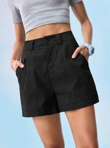 In My Nature 女士户外徒步和露营短裤，适合户外活动和城市通勤 - 黑色 - 查看 6