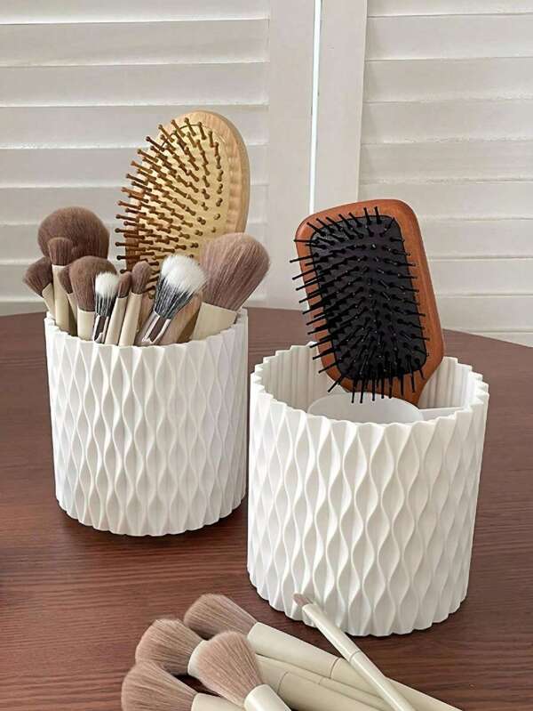 1pc Solid Color Rotatable Makeup Brush Storage Holder, Back To School, Suplies School. School Stuff.