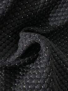 SHEIN Swim 女士金属海星连接金属紧身面料设计吊带比基尼套装 - 黑色 - 查看 7