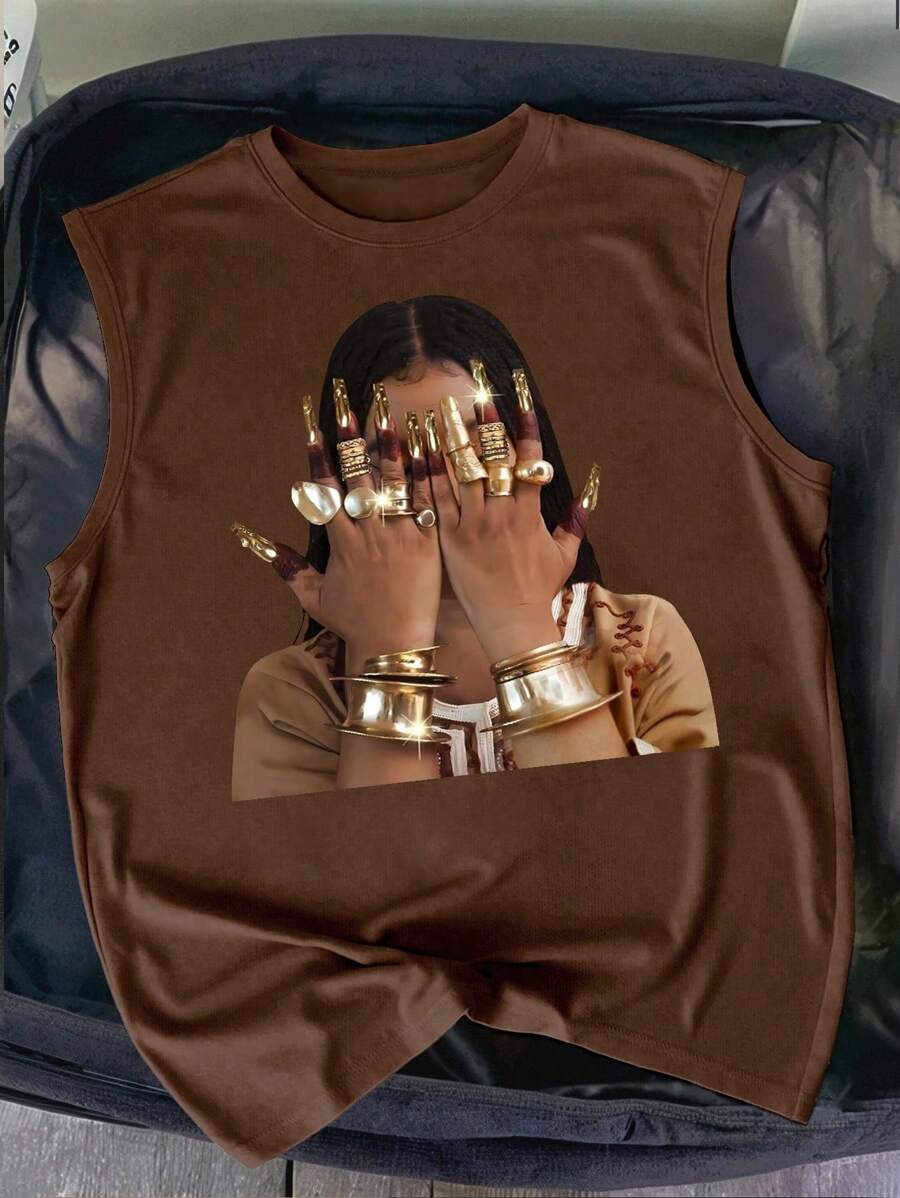 Manfinity Dauomo Men Figure Graphic Tank Top