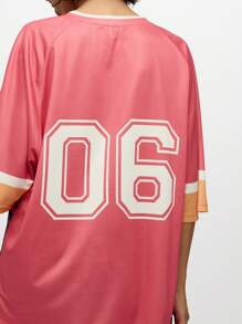 SUMWON WOMEN Chào mừng đến với Paradise In Áo bóng đá cỡ lớn Phong cách áo phông Ngày thi đấu thể thao Cổ chữ V Thời trang dạo phố Bãi biển mùa hè Cây cọ Thiết kế đồ họa Đội - Màu Hồng  Dưa hấu - Xem 6