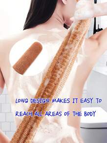 1/2 件非洲网状去角质背部长网浴擦洗毛巾套装，双面温和去角质，有效身体磨砂，淋浴时使用背部磨砂膏，优质网状材质，方便的绑带毛巾设计，丝瓜络毛巾，使皮肤光滑的身体海绵，非常适合日常使用（蓝色、紫色）家居浴室装饰 - 彩色 - 查看 10