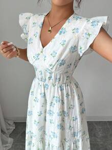 Modelyn Fashionable Romantic Embroidered Vacation White Dress, New Fabric - White - View 1