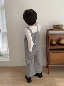 Hapijoa 男童条纹背带裤，秋季服装