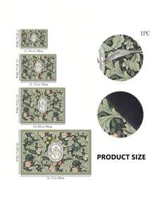 SHEIN 1pc Dark Green Leaf Printed Absorbent Mat, New Kitchen Counter Drying Pad, Dish Drying Mat - Dish Mat, Soft Diatomite Non-Slip Quick Dry Pad, Suitable For Kitchen Countertop, Coffee Maker, Espresso Machine Etc. - Dark Green - View 2