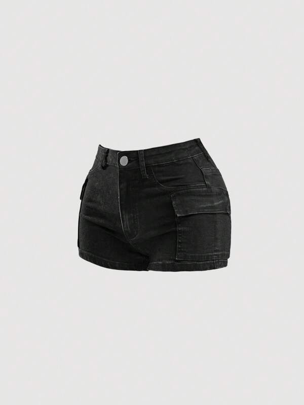 SHEIN Pantalones cortos cargo de jeans desgastados de cintura baja estilo Y2K para adolescentes, outfits de verano para adolescentes para brunch, graduación, vacaciones en la playa, conciertos country y raves