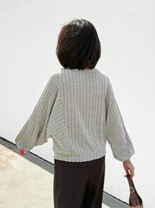 EMERY ROSE Ladies' Apricot Color Sweatshirts,Long Sleeve Tops Graduation,Back To School Outfits,Graduation,Teacher Outfits For Women,Back To School In Fall/Winter - Apricot - View 2