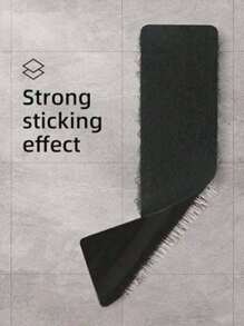 SHEIN 10/20/40/60pcs Self Adhesive Hook And Loop Strips, Sticky Back Tape Fastener, Heavy Duty Mounting Strips For Home Or Office Use - Instead Of Holes And Screws - Black - View 2