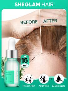 SHEGLAM HAIR Rosemary Hair And Scalp Oil -15ml/0.5Fl Oz,Hair Care Essential Oil,Rosemary Hydrating Oil Serum,Balance Scalp Sebum,Soothe Dry Scalp,Increase Shine & Elasticity,Nourish Hair Follicles,Enriched With Rosemary Oil,Macadamia Seed Oil And Grapeseed Oil Suitable For People With Sensitive Scalp And Dandruff Makeup Beach Y2k Travel Camping School Cosplay Gift Campus Fashion