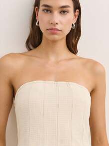 Nöista Elegant Apricot Summer Off Shoulder Top With Ruffle Hem,Vacation Luxury Every Day Look Wedding Party Festival - Apricot - View 3