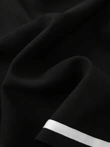 SHEIN Clasi Plus Size Women Casual Simple Contrast Color Design Thin Jacket Winter Fall Autumn - Black - View 7