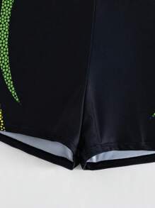 Manfinity Swimmode Men's Polka Dot Print Elastic Waist Casual Vacation Beach Shorts