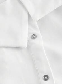 SHEIN MOD Reversible Shirt Sleeve Tie Skirt, White Tube Top - White - View 3