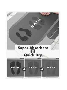 SHEIN 1 pieza Conjunto de alfombra de baño antideslizante y absorbente con diseño floral vintage, alfombra de gel de sílice, alfombra en forma de U para inodoro y lavabo, estera de 2.5 mm de grosor para decoración de baño del hogar, alfombra de piso, alfombra de puerta, accesorios de baño de verano, de vuelta al colegio