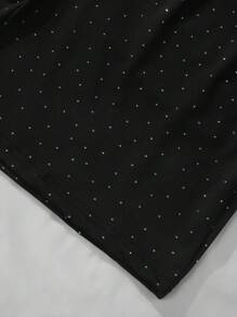 ROMWE MEN Street Life Conjunto de camisetas de manga corta con incrustaciones de rhinestones para hombres, adecuado para uso diario, primavera y verano - Negro - Ver 6