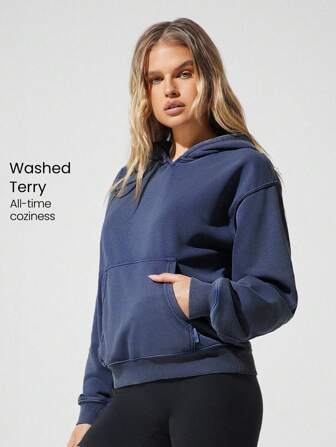 GLOWMODE Oversized Sweatshirt aus gewaschenem Terry Stoff für den täglichen Lässig-Stil