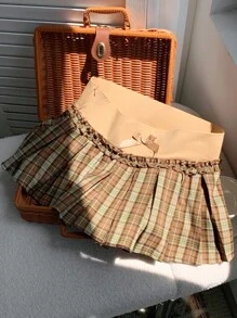 Comfortcana Váy mini in họa tiết kẻ caro thắt nơ cổ điển cho nữ, mùa hè - Nhiều màu - Xem 7
