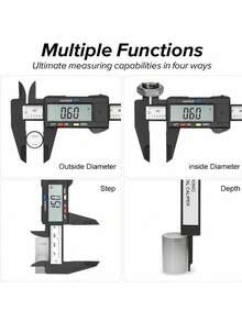 1 件 0 - 6 英寸 / 0 - 150 毫米数显卡尺测量工具电子千分尺电子数显卡尺碳纤维表盘游标卡尺仪表千分尺测量工具数字尺 - 黑色 - 查看 4