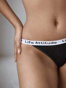 SHEIN 3件装女式休闲运动低腰三角裤 - 彩色 - 查看 7