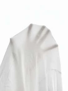 SHEIN EZwear Women Contrast Lace Ruffle Fitted White Tank Top - White - View 4