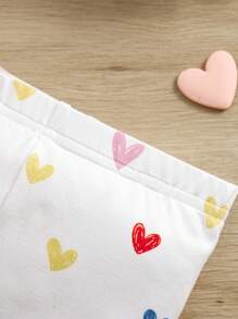 Newborn Baby Girl's Cute Heart Pattern Knitted Wavy Hem Long Sleeve Top And Pants 2pcs Set, Fall - White - View 6