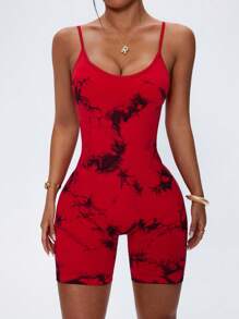 Dewbera Dewbera Seamless Tie-Dye Sleeveless Romper, Suitable For Summer Sports Workout Romper - Multicolor - View 5