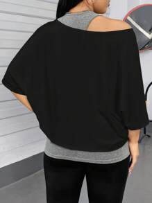 SHEIN Essnce Conjunto informal de 2 piezas para mujer talla grande, top sin mangas y hombros descubiertos, conjunto de 2 piezas de verano para mujer, blusas de salida para looks de verano de mujer, blusas con hombros descubiertos, blusas lindas de verano