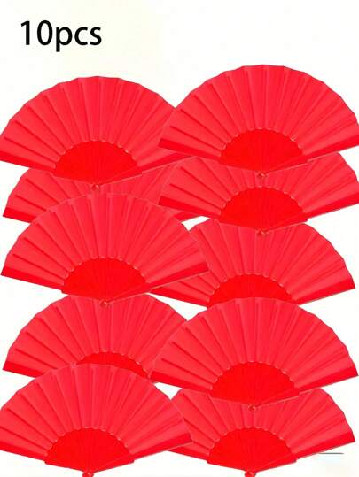 SHEIN 1/10pcs Solid Color Foldable Simple Casual Hand-Held Fan For Various Holiday Parties Wedding Daily Summer Cooling, Beach, Travel, Brazilian Valentine's Day, Brazil Valentine's Day, June 12 Valentine's Day, Love Gifts, Couple Gifts, Romantic Gifts, Anniversary Gifts, Gift For Boyfriend, Girlfriend, Present, Jewelry, Brazil June Celebrations