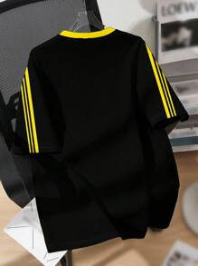 SHEIN 青少年男童休闲简约短袖圆领T恤，适合夏季 - 彩色 - 查看 3