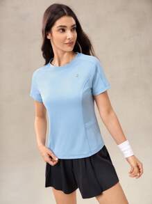 OutZeal Women Outdoor Tee Work Gym Wear Summer UV Protection Cool Touch Round Neck Feature Pocket - Blue - View 11