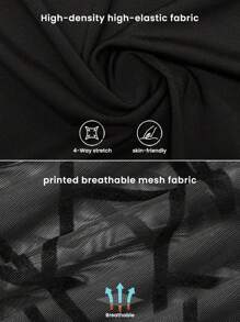 Easithlete 大码女式几何网眼拼接短款上衣和紧身裤运动套装健身女式套装 - 黑色 - 查看 5