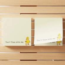 SHEIN 4 tờ giấy nhớ hình chú vịt ngộ nghĩnh 3x3 inch 50 tờ giấy nhớ văn phòng ngộ nghĩnh có keo dán giấy nhớ ngộ nghĩnh cho trường học, văn phòng, đồ dùng gia đình, học sinh, giáo viên, quà tặng, đồ dùng học tập, trở lại trường - A - Xem 4