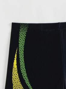 Manfinity Swimmode Men's Polka Dot Print Elastic Waist Casual Vacation Beach Shorts