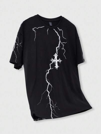 Street Life Men's Short Sleeve T-Shirt With Virgin Mary & David Print, Spring/Summer