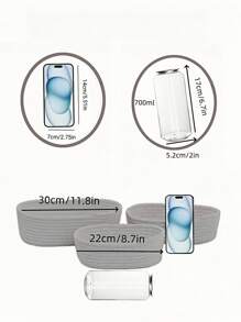 1pc/3pcs Solid Color Desktop Storage Basket ,Rope Woven Baskets For Organizing,Woven Oval Basket Organizer Container,Decorative Desktop Storage Basket ,Cute Mini Tiny Baskets For Cosmetic,Sundries,Stationery,Bathroom Organization Bin(3pcs=S+M+L) - Grey - View 5