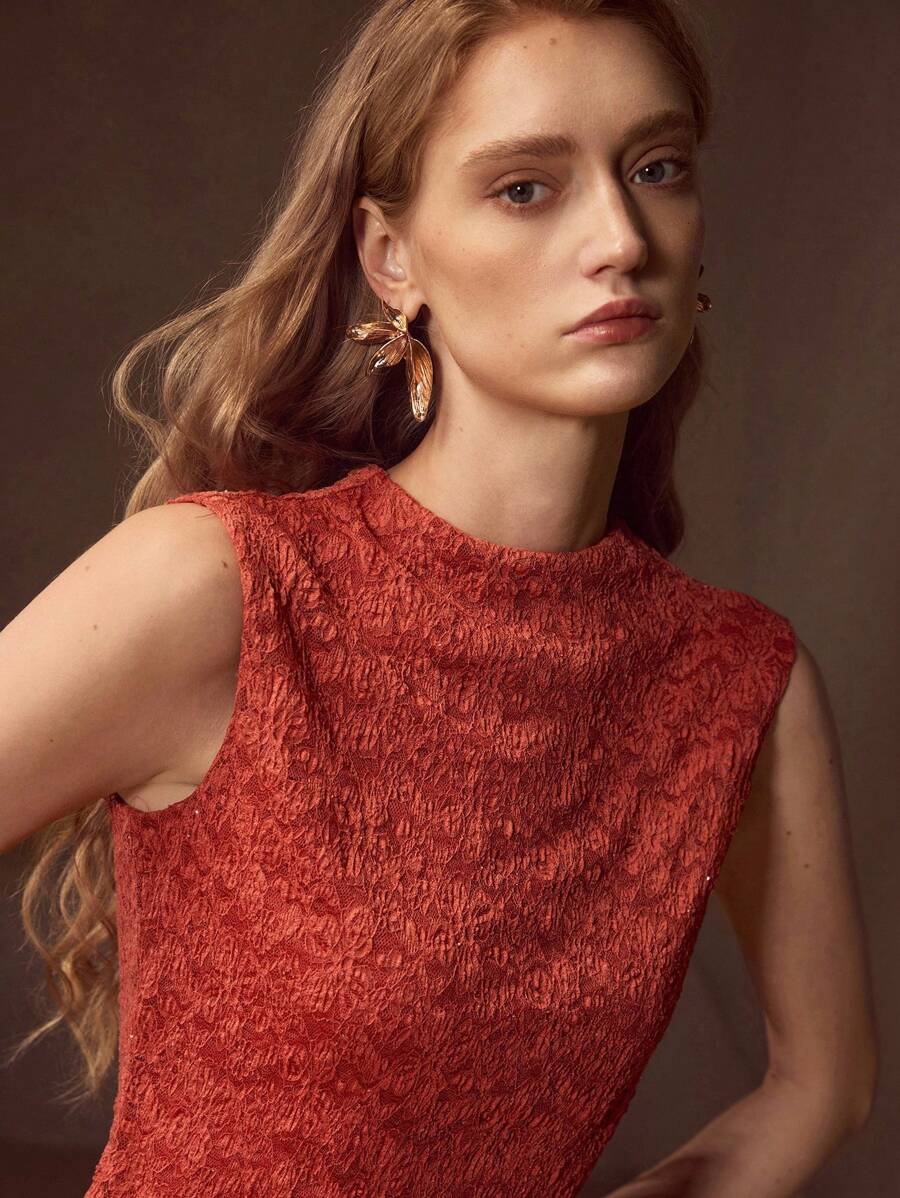 MOTF PREMIUM SLIM FIT TEXTURED TANK TOP - Red - View 1