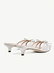 CUCCOO CHICEST 女士尖头高跟凉鞋，百搭 - 淺灰色 - 查看 12