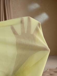 Roveilla 大码女式优雅纯色半透明雪纺露背长裙，适合通勤、办公室、夏季、生日派对、商务宴会、休闲派对 - 黃色 - 查看 5