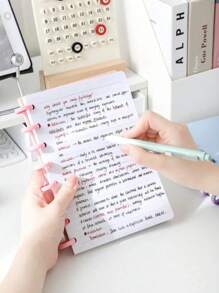 SHEIN 1pc Multipurpose 80 Pages 1 Mushroom Hole Loose-Leaf Notebook Two Different Sizes B5/A5 - Perfect For Sketching, Notes And Planning | Ideal Office And School Stationery Essentials Ruled Paper Notebook For Students And Professionals Back To School - Multicolor - View 10