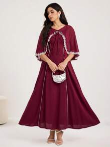 Modelyn Romantic Chiffon Shawl & Bodycon Dress 2 Pieces Set For Women