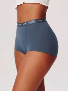 LUVLETTE Bộ 3 quần lót nam cạp cao thoáng khí chất liệu cotton thoáng khí thoải mái dành cho nữ, quần lót boxer có logo cơ bản, đồ lót mặc ngoài, phù hợp cho bé gái tuổi teen và trẻ em - Nhiều màu - Xem 9