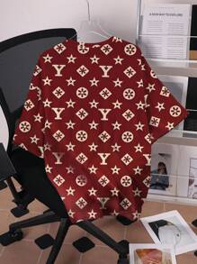 Manfinity Dauomo Regular Fit Men's Letter & Geometric Print Round Neck Casual Short Sleeve T-Shirt