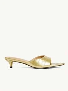 CUCCOO CHICEST Sandalias versátiles para mujer con punta puntiaguda y tacón de aguja - Dorado - Ver 9