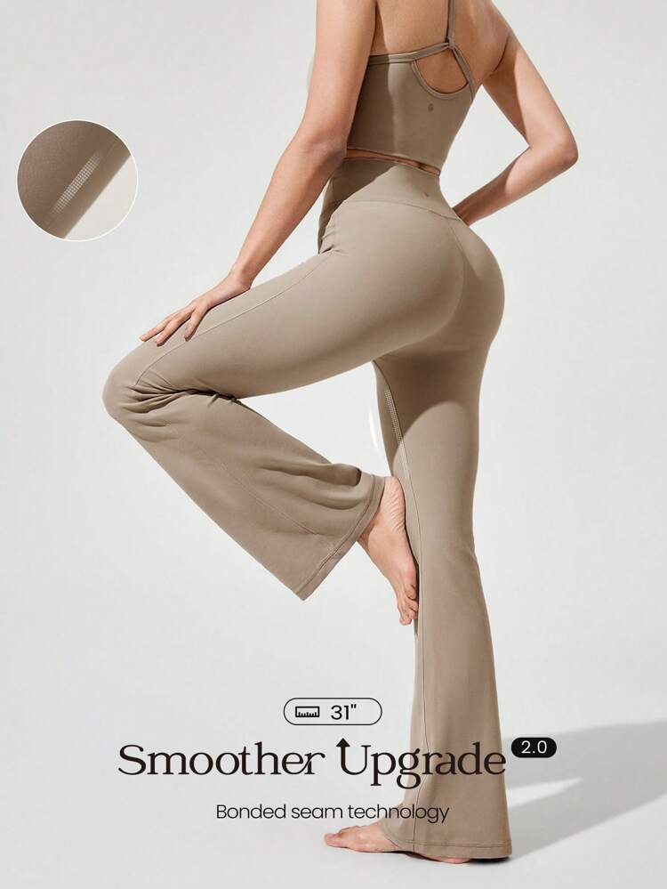 31" FeatherFit™ Solar Flare Buttery-Soft Stretchy Sweat-Wicking Seamless High-Waist Flared Leggings Low Impact Yoga Pilates Barre Studio Daily Casual Wear  Spring Summer